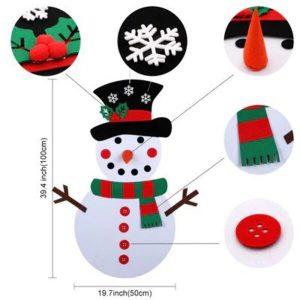CHRISTMAS SNOWMAN – Plstěný sněhulák s odnímatelnými ozdobami 03