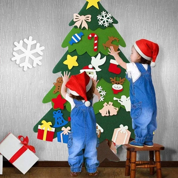 FELT CHRISTMAS TREE – Plstěný strom a náhradní ozdoby 02